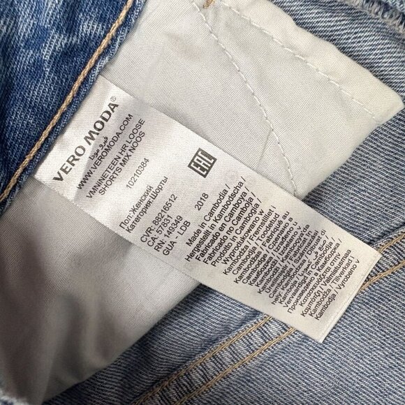 Vero Moda Womens Small High Waisted Blue Mom Shorts - Picture 5 of 6